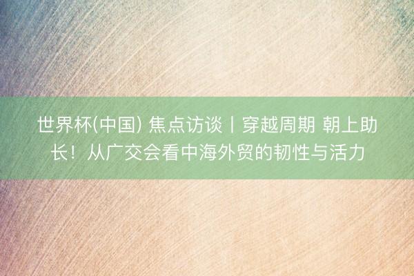 世界杯(中国) 焦点访谈丨穿越周期 朝上助长！从广交会看中海外贸的韧性与活力