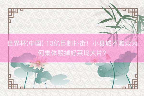 世界杯(中国) 13亿巨制扑街!小县城不雅众为何集体毁掉好莱坞大片?