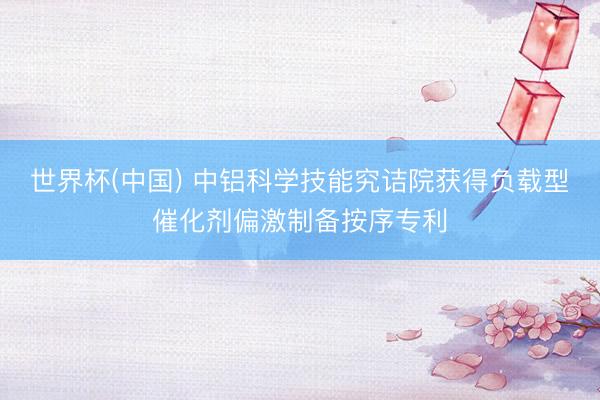 世界杯(中国) 中铝科学技能究诘院获得负载型催化剂偏激制备按序专利
